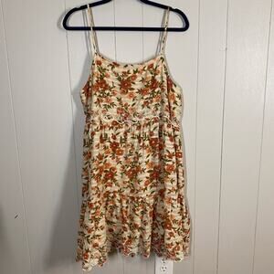 American Eagle Floral Print Tiered Boho Babydoll Dress Size L